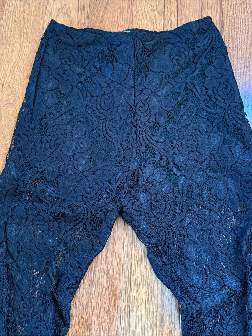 Whimsigoth Black Lace Pants with Built in Shorts - Picture 6 of 8